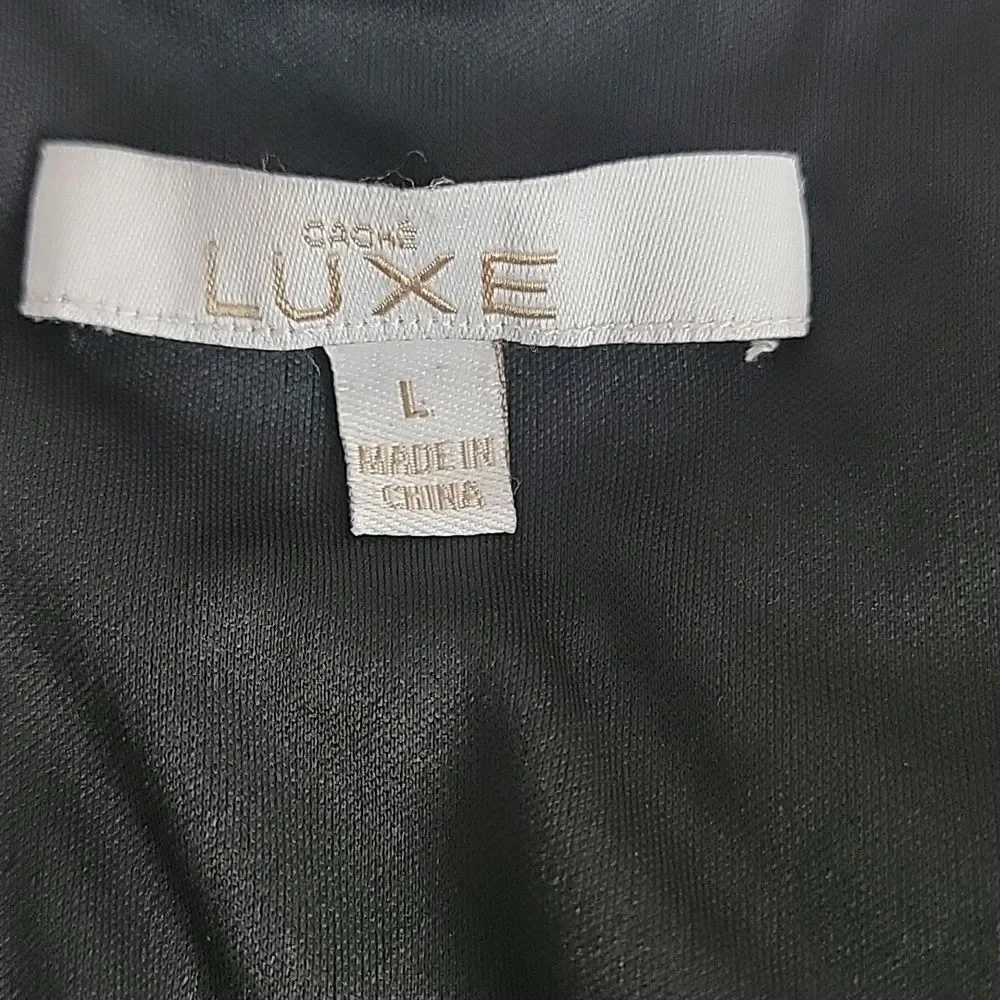 Cache Luxe Elegant Black Women's Special Occasion Top Size L - Picture 9 of 12